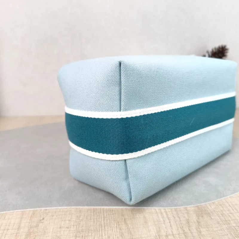 Hermès Top Handle Bag bride-a-brac Blue Canvas Small 21 × 12 × 27 cm — detail view 4 of 12
