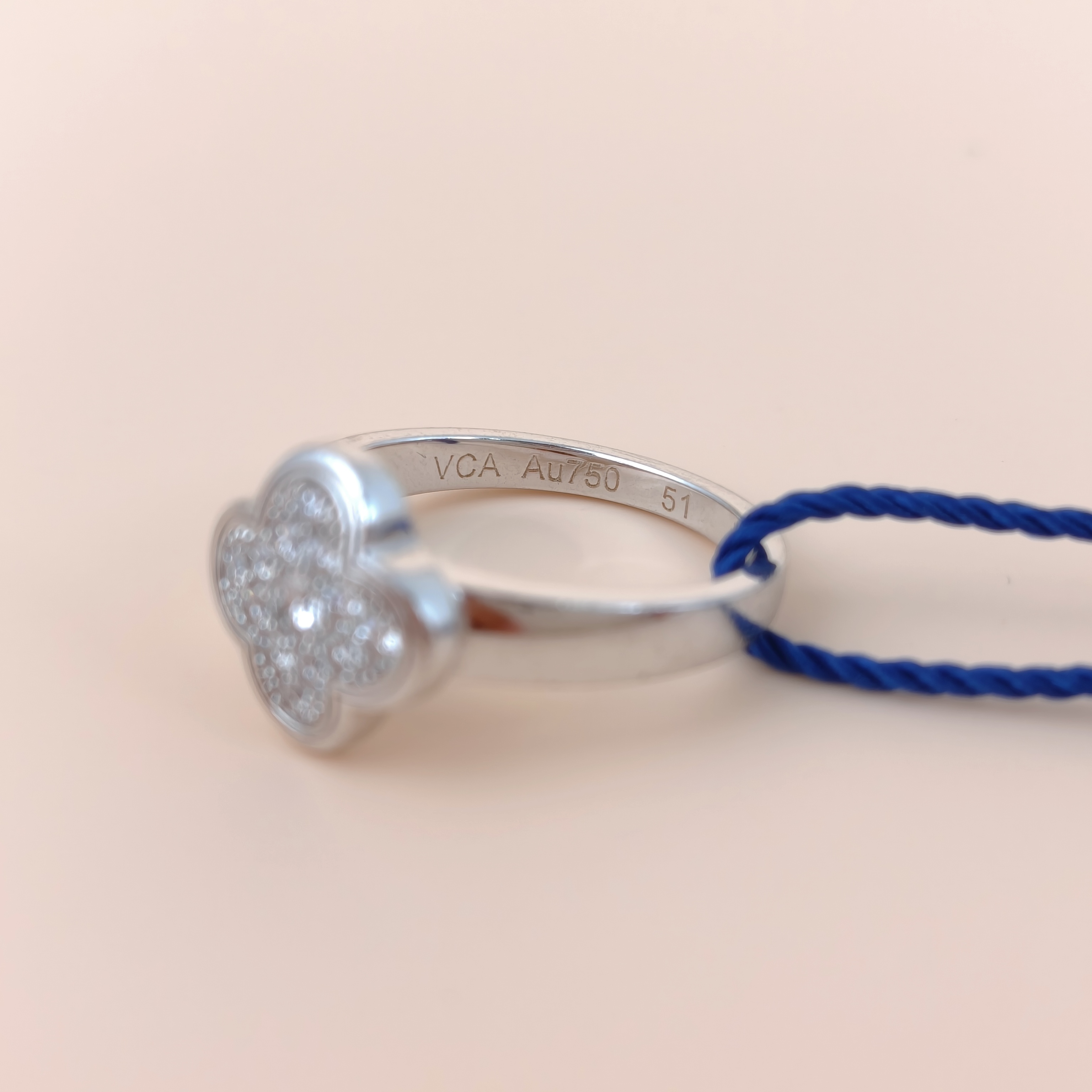 Van Cleef & Arpels Ring Pure Alhambra Pavé Diamond Ring White Gold 18KW hite Gold Diamond One Size51 — cover view 7 of 8
