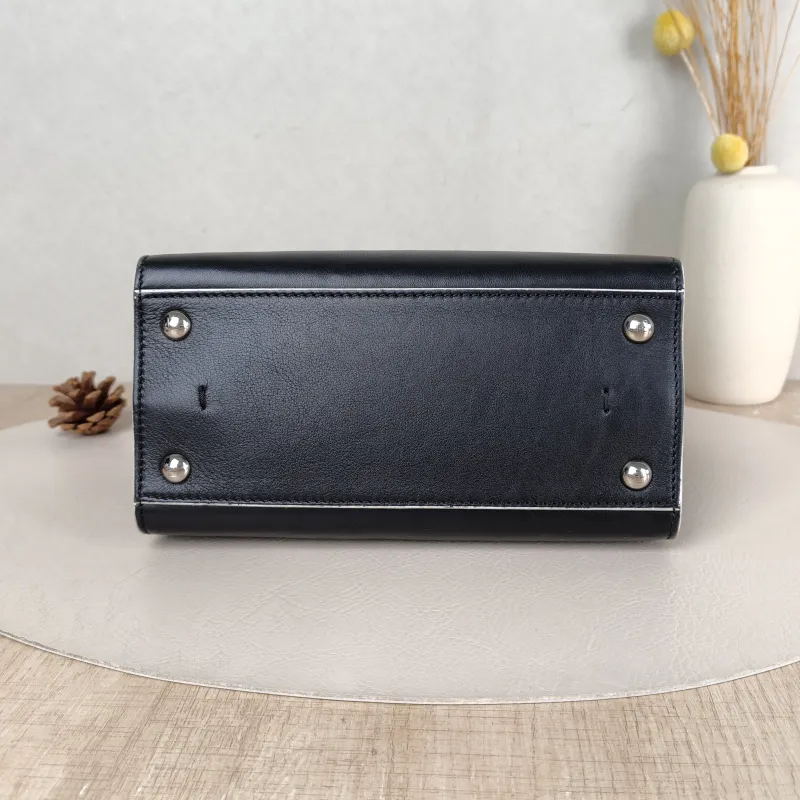 FENDI Top Handle Bag Top Handle Bag Black Calfskin 21.5 × 11 × 17 cm — cover view 5 of 5