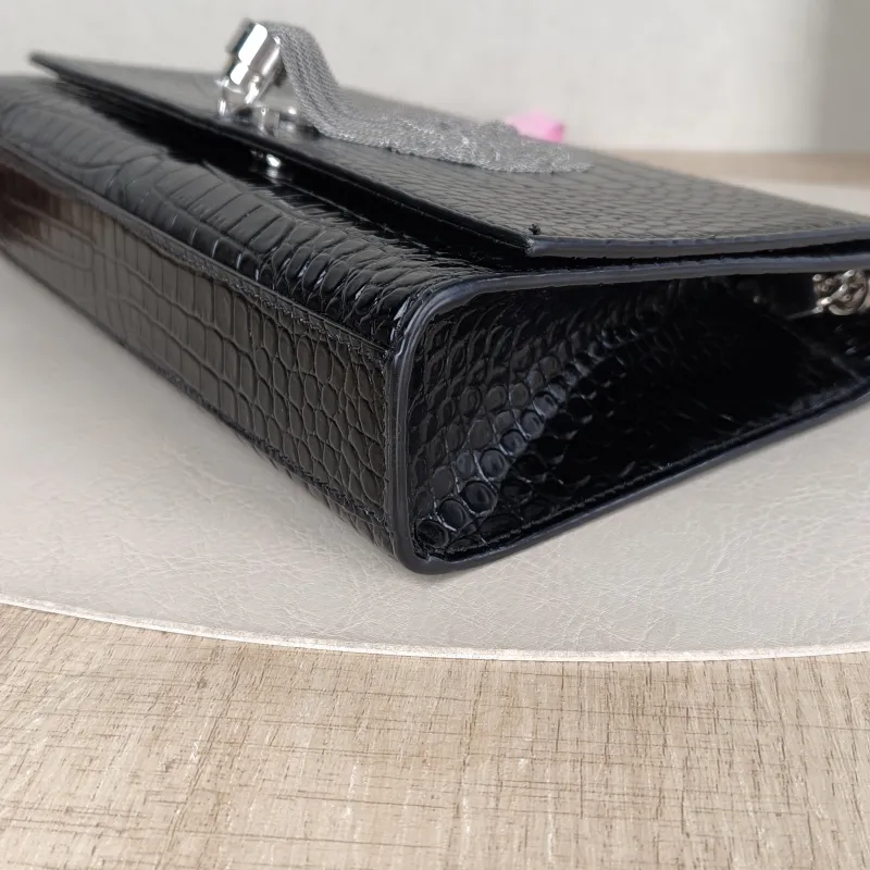 SAINT LAURENT Crossbody Bag KATE Edition Black Calfskin Medium 24 × 5.5 × 14.5 cm — detail view 7 of 10