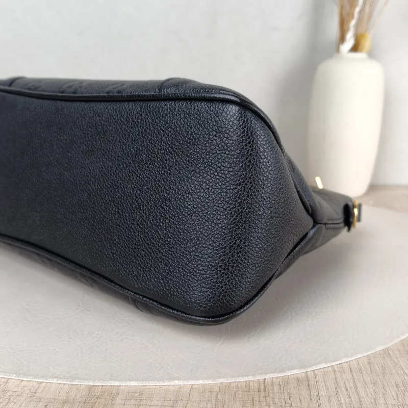 Louis Vuitton Crossbody Bag Boulogne Black Monogram Empreinte Embossed Calfskin Small 26 × 9.5 × 16 cm — detail view 9 of 10