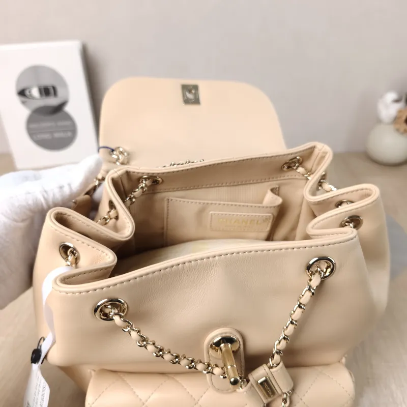 Chanel Backpack Duma Beige Calfskin Large 21 × 13 × 23 cm — detail view 2 of 13