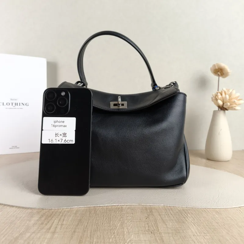 BALENCIAGA Crossbody Bag RODEO Black Calfskin Mini 23 × 10 × 17 cm — cover view 3 of 5