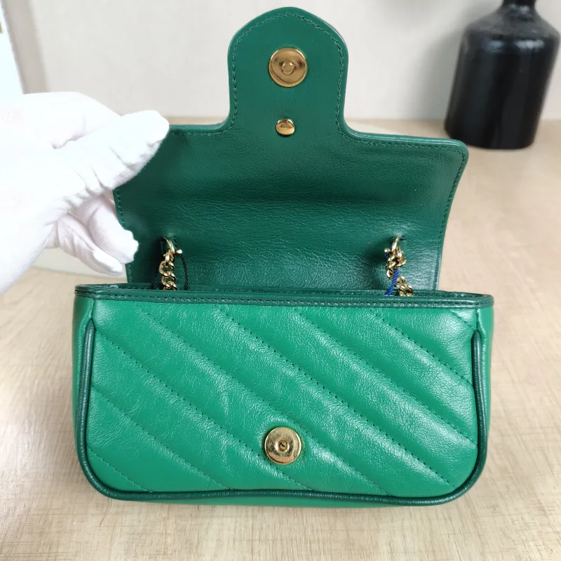 GUCCI Crossbody Bag GG Marmont Mini Marmont Mini Green Calfskinmini16.5 × 4.5 × 9.5 cm — detail view 3 of 13