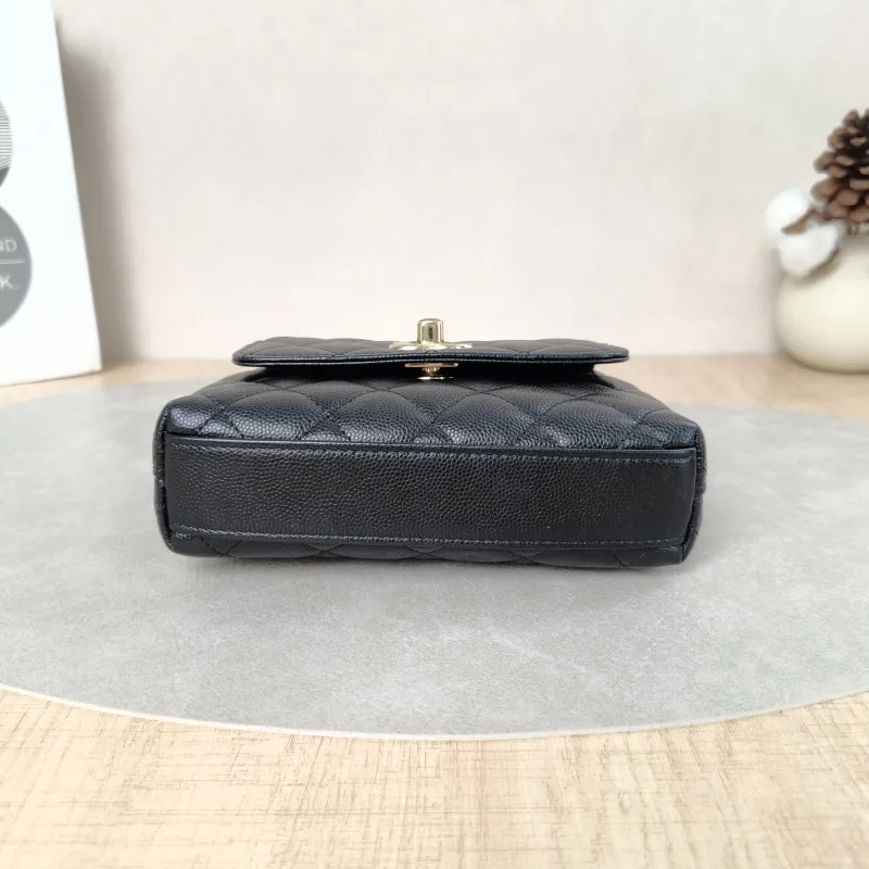 Chanel Top Handle Bag Coco Handle​Black Grained Calfskin Mini14.5 × 5.5 × 11.5 cm — cover view 6 of 6