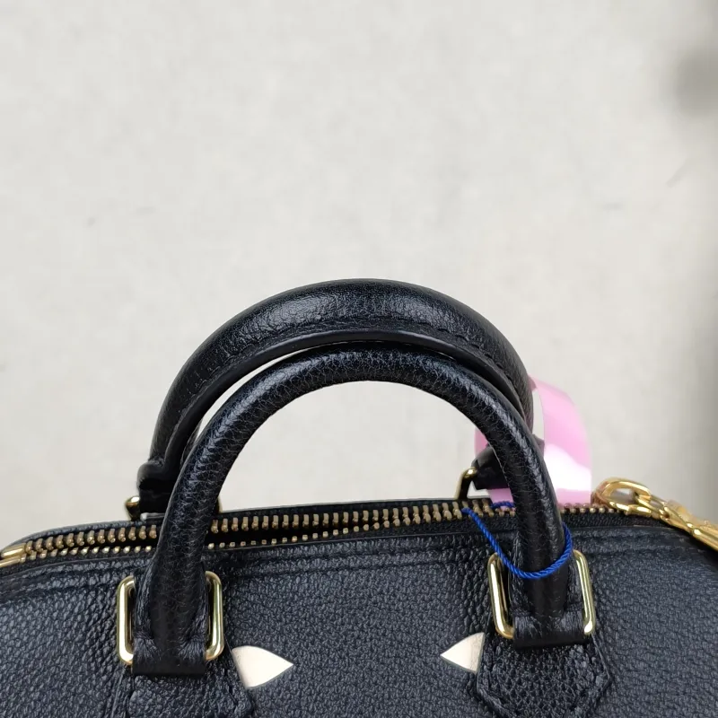 Louis Vuitton Crossbody Bag Speedy Nano Black · White Monogram Empreinte Embossed Calfskin nano 16 × 7.5 × 10 cm — detail view 6 of 10