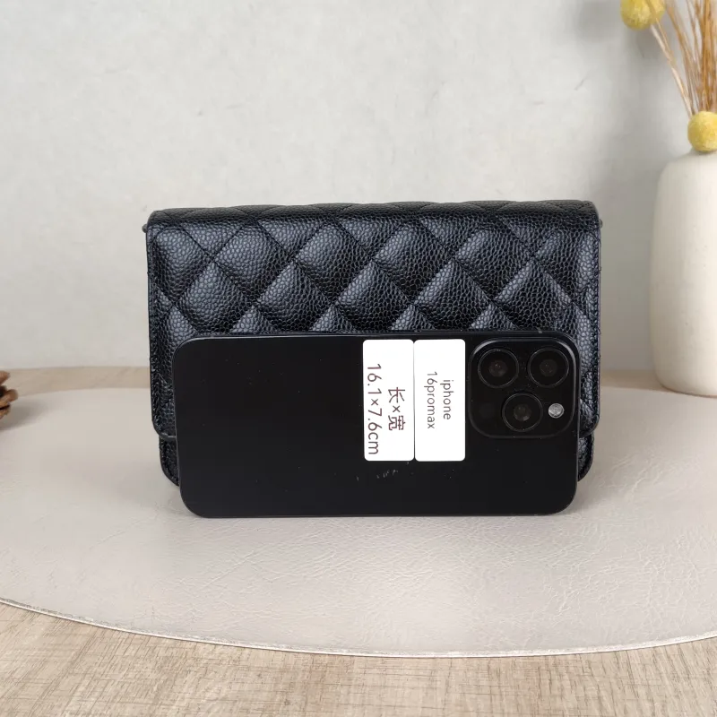 Chanel Crossbody Bag Classic Flap WOC CF WOCWOC Bag Black Grained Calfskin Mini 19.2 × 3.5 × 12.3 cm — cover view 2 of 5