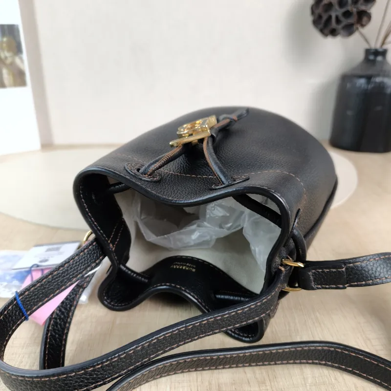 BURBERRY Crossbody Bag Bucket Bag Black Calfskin One Size 17 × 11 × 17 cm — detail view 10 of 10