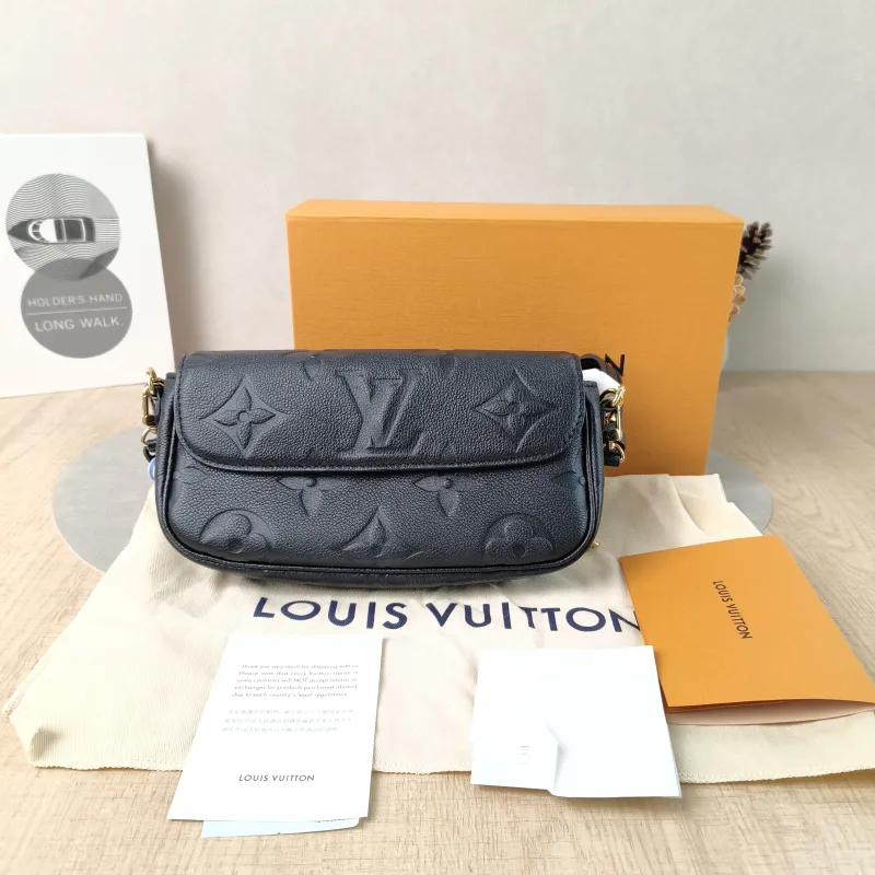 Louis Vuitton Crossbody Bag IVY Black Empreinte Embossed Calfskin Small 23.5 × 4.3 × 12 cm — cover view 5 of 6