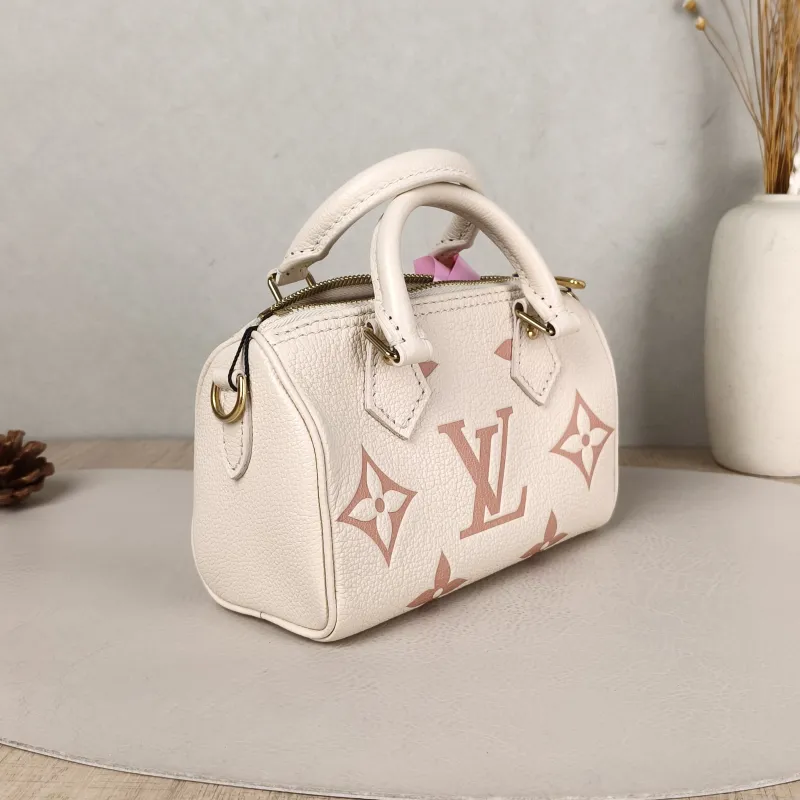 Louis Vuitton Crossbody Bag Speedy Nano White · Pink Empreinte Embossed Calfskin nano 16 × 7.5 × 10 cm — cover view 4 of 5