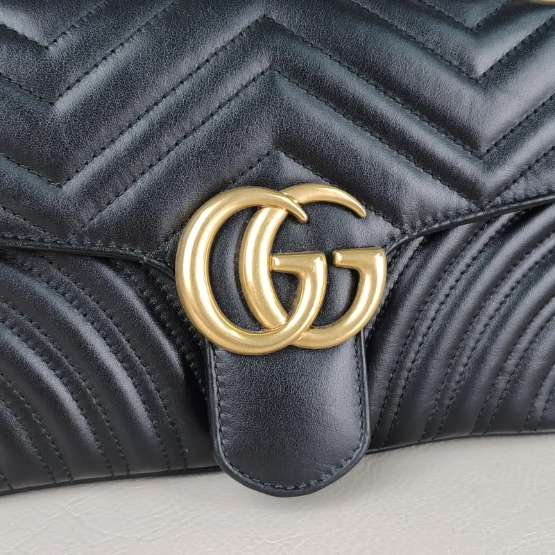 GUCCI Crossbody Bag GG Marmont Medium Marmont 26 Black CC alfskin Medium 26 × 7 × 15 cm — detail view 13 of 13