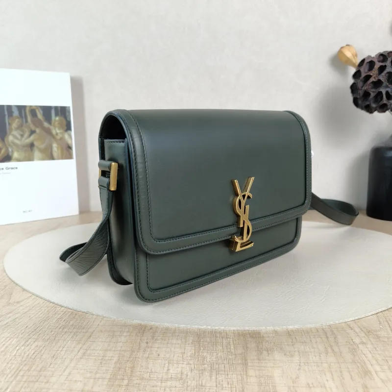 SAINT LAURENT Crossbody Bag Solferino Box Shoulder Bag Green Calfskin Medium23 × 16 × 7 cm — cover view 2 of 5