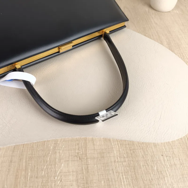 CELINE Top Handle Bag CLASP Top Handle Bag Black Calfskin Medium 33 × 9 × 22 cm — detail view 11 of 12