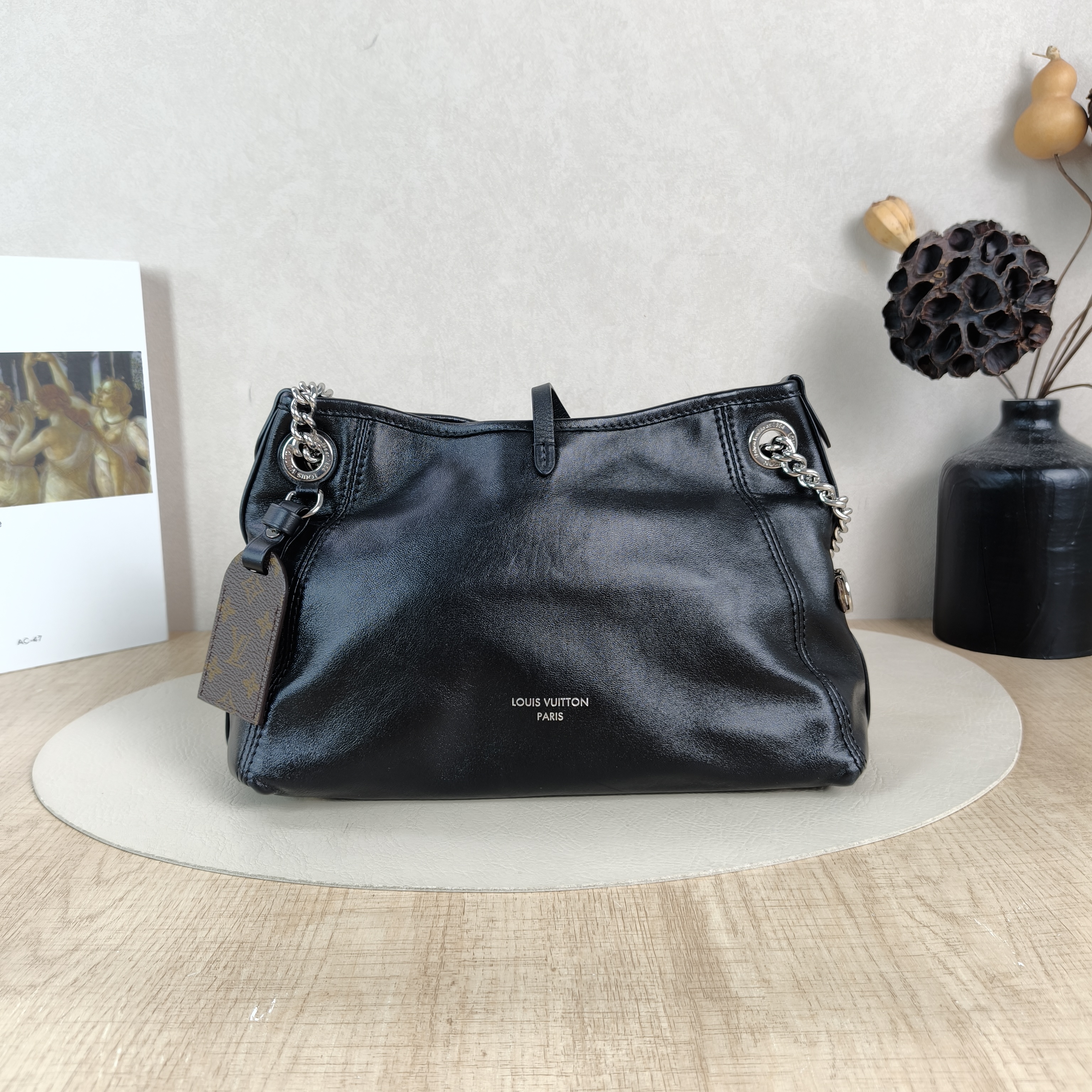 Louis Vuitton Crossbody Bag Carryall BB Black SL ambskin BB26 × 10 × 17 cm