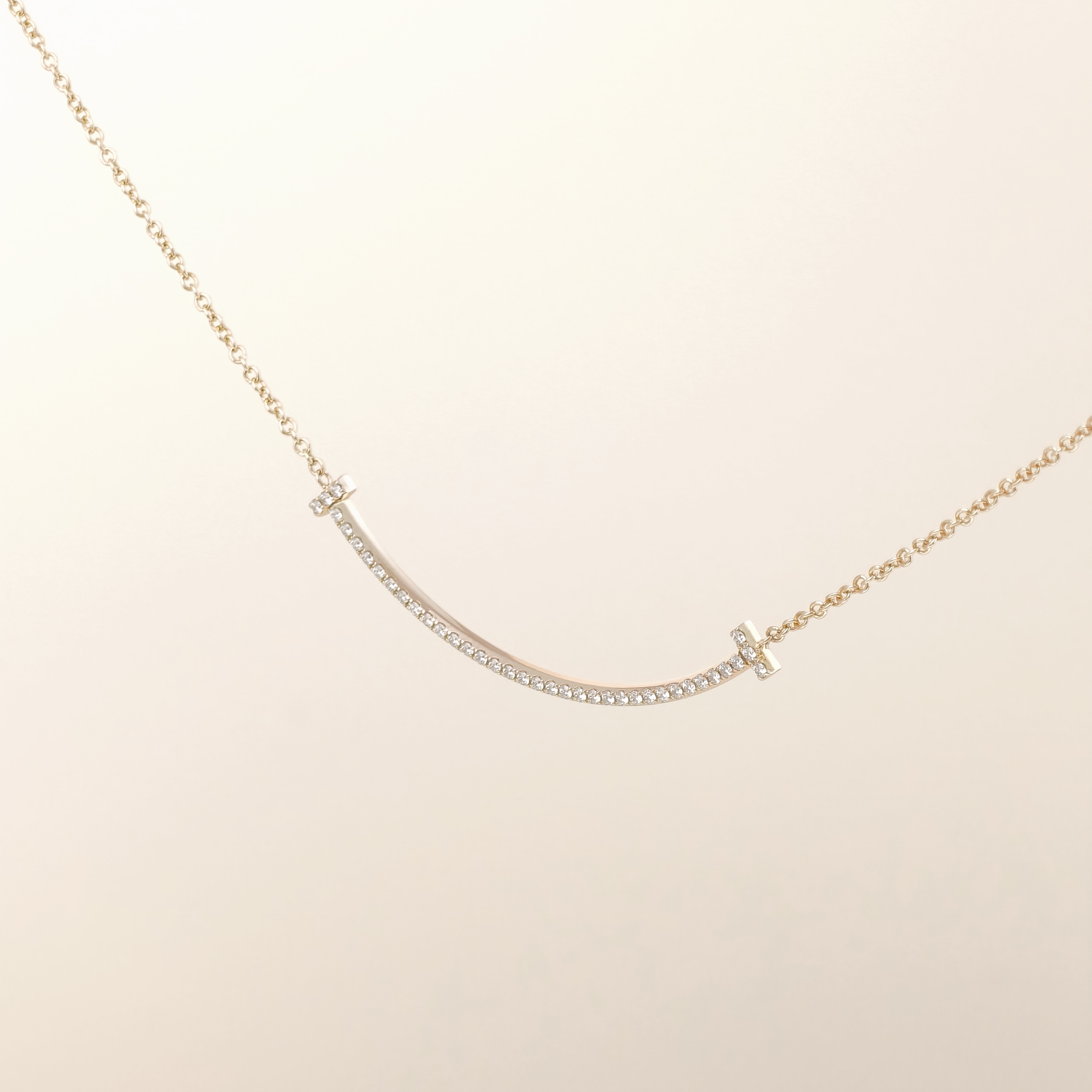 Tiffany&Co. Necklace TC ollection Smile Yellow Gold Pavé Diamond Gold Diamond18KY ellow Gold Small40.6-45.7 — cover view 7 of 13