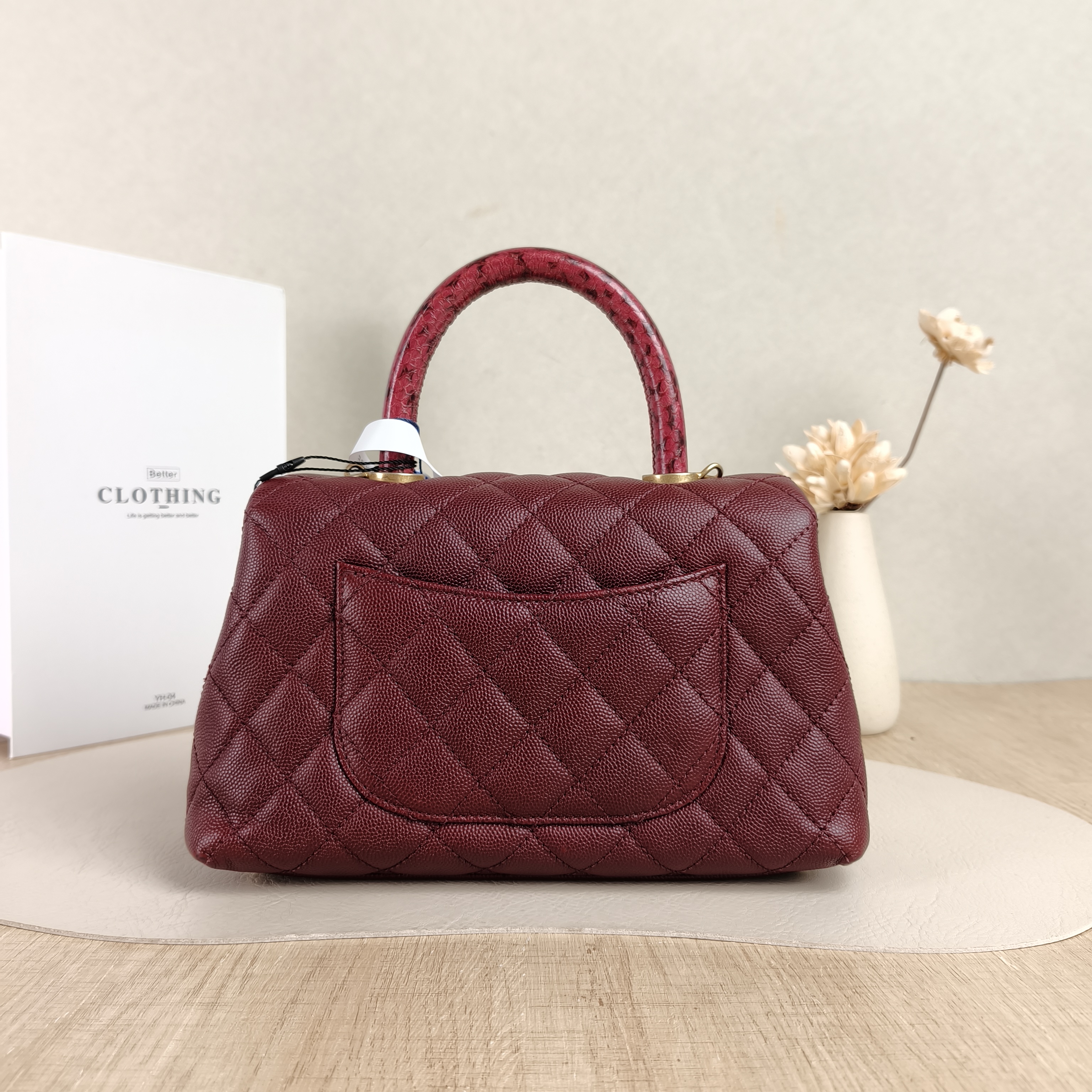 Chanel Crossbody Bag Coco HandleBurgundy Calfskin Small24 × 10 × 14 cm — cover view 5 of 5