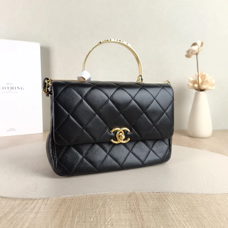 Chanel Crossbody Bag 24c mini Black Lambskin One Size 20.5 × 6 × 14 cm — cover view 4 of 6