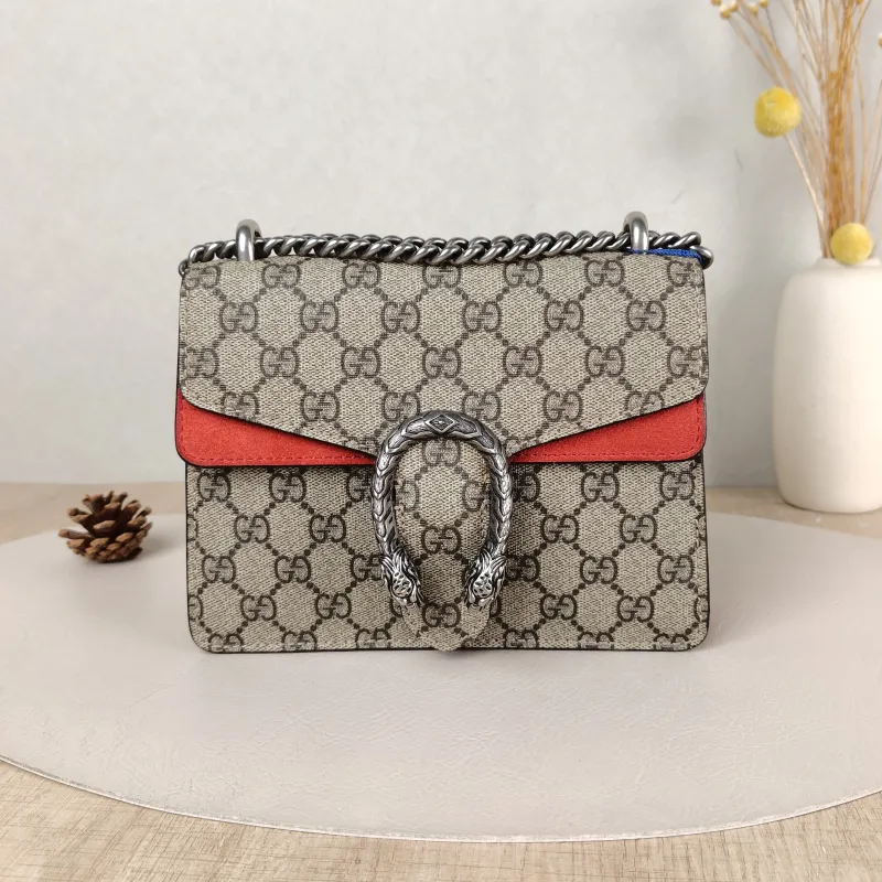 GUCCI Crossbody Bag Dionysus Red PVC Mini 20 × 5 × 15.5 cm