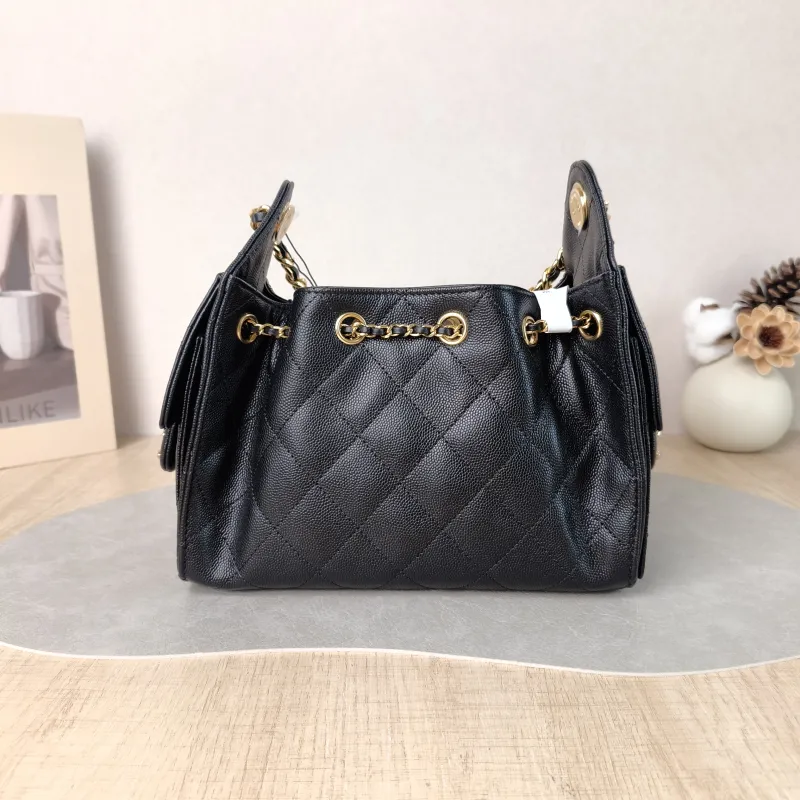Chanel Shoulder Bag 25Bag Black Grained Calfskin Mini 22 × 12.5 × 20 cm — cover view 6 of 6