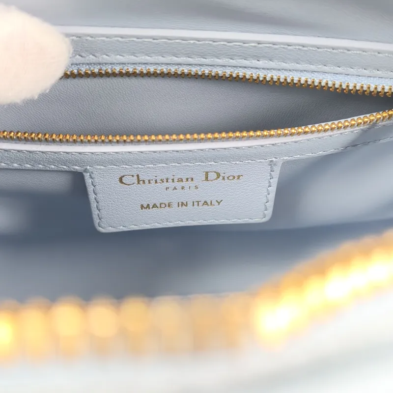 DIOR Shoulder Bag Groove 20 Top Handle Bag Blue Calfskin Small 20.5 × 12 × 13.5 cm — detail view 5 of 12