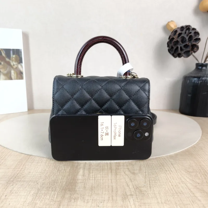 Chanel Top Handle Bag Coco Handle​ Black Grained Calfskin Mini 19 × 9 × 13 cm — cover view 4 of 5