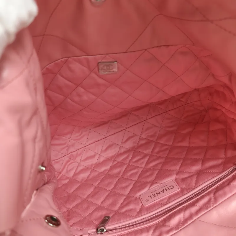 Chanel Shoulder Bag 22Bag Pink Silver-Tone Hardware Calfskin Small 35 × 7 × 37 cm — detail view 7 of 12