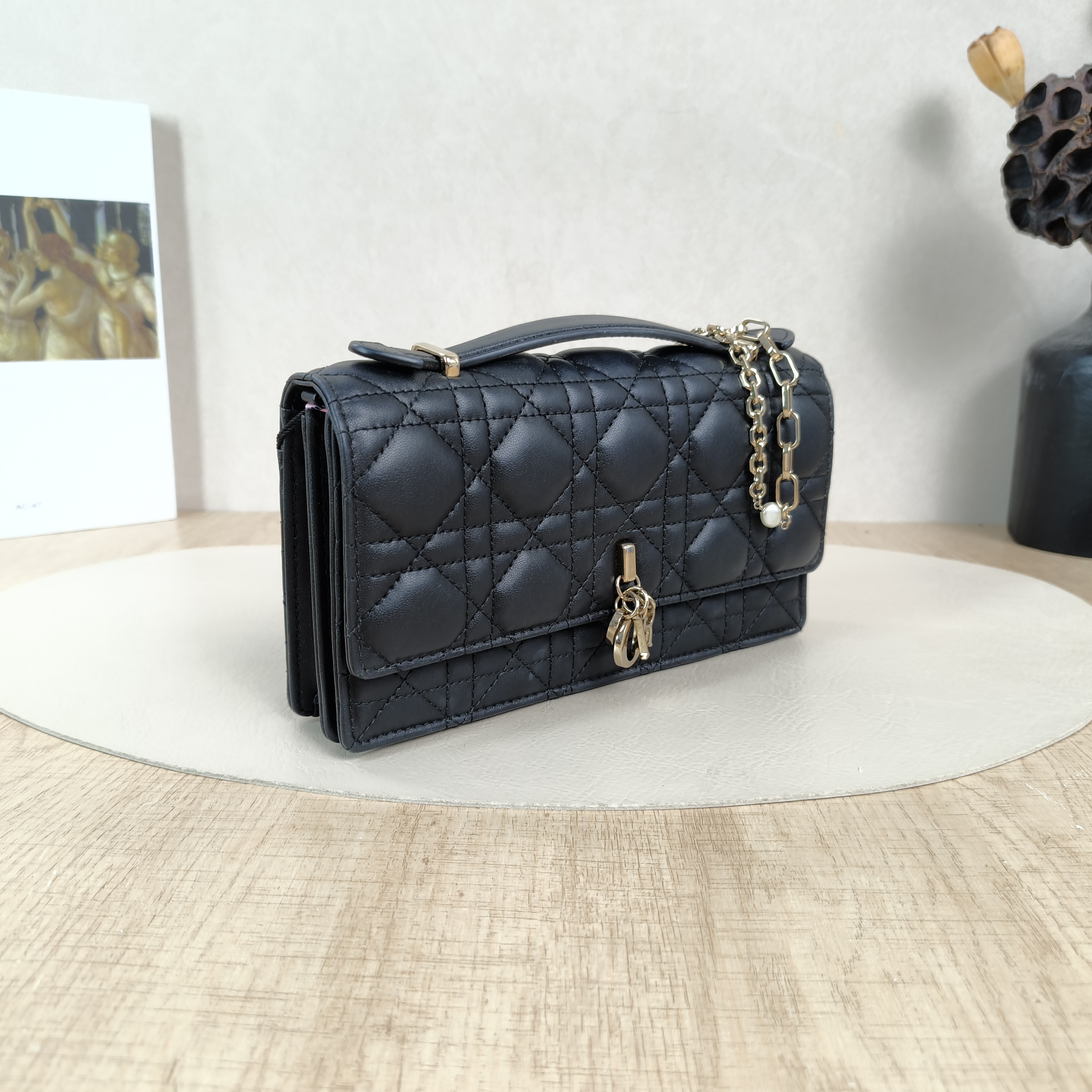 DIOR Crossbody Bag My Chain Bag Black Lambskinmini21 × 4.5 × 11.5 cm — cover view 3 of 5
