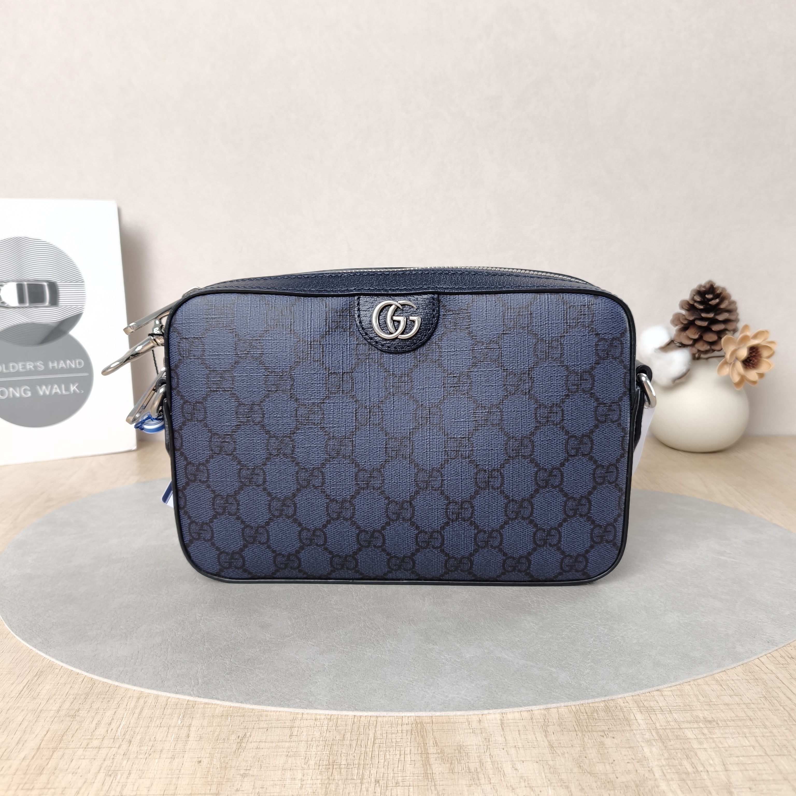 GUCCI Crossbody Bag Camera Bag Blue PVC Small24 × 4.5 × 16 cm