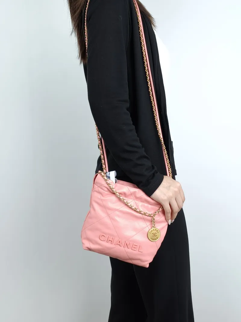 Chanel Shoulder Bag22Bag CC alfskinmini20 × 6 × 19 cm — on-model view 1 of 3