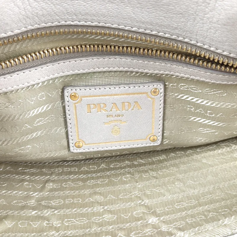 PRADA Top Handle Bag Tote Bag Grey Calfskin 27.5 × 13 × 21 cm — detail view 4 of 14