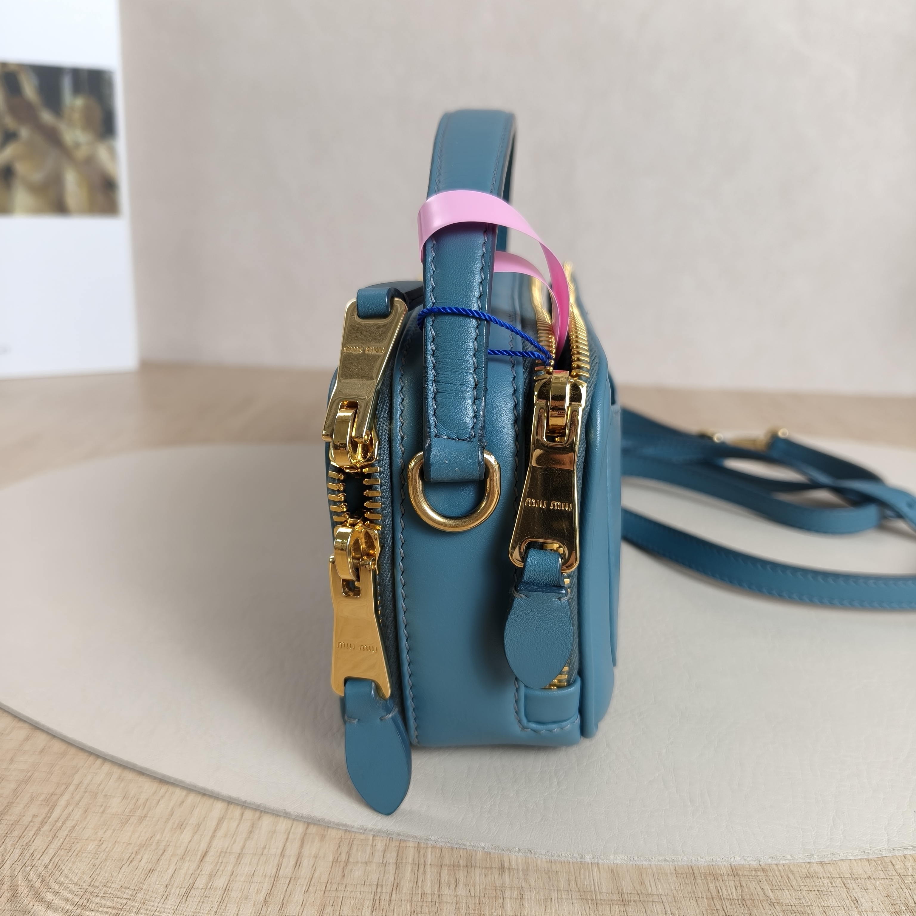 Miumiu Shoulder Bag Camera Bag Blue Calfskin Small18.5 × 6 × 10 cm — cover view 2 of 11