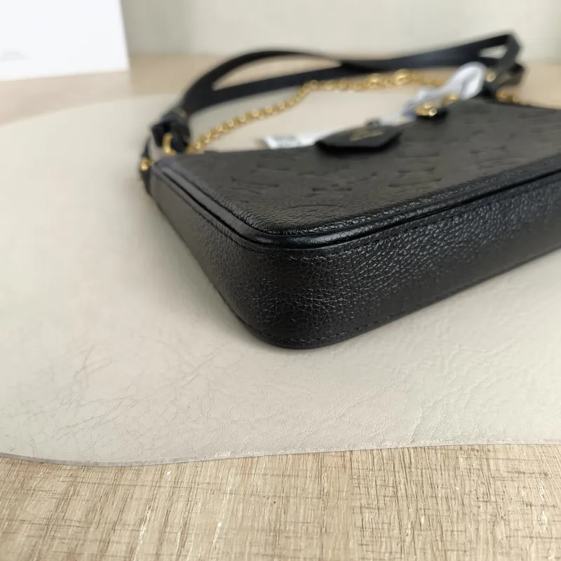 Louis Vuitton Crossbody Bag EASY POUCH ON STRAP Black Empreinte Embossed Calfskinmini19 × 3 × 11.5 cm — detail view 7 of 7