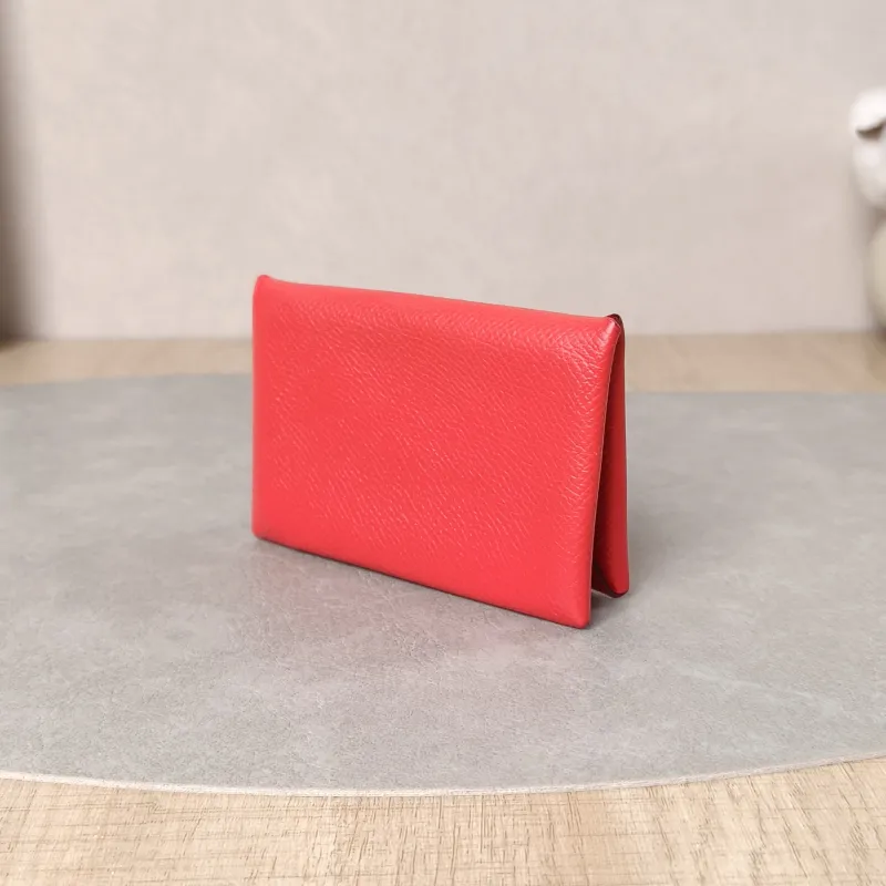 Hermès Wallet Calvi Cardholder Wallet S3 Red Epsom Calfskin One Size10.5 × 1.5 × 7 cm — cover view 3 of 5