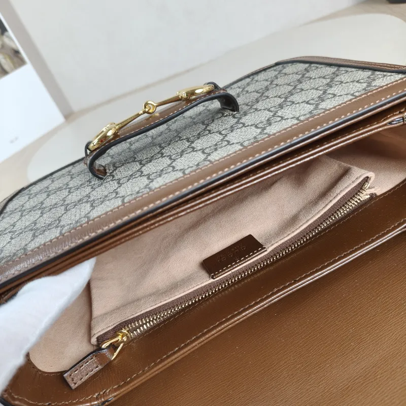 GUCCI Shoulder Bag Horsebit 1955 Horsebit Medium Monogram PVC Medium 25 × 8 × 18 cm — detail view 8 of 11