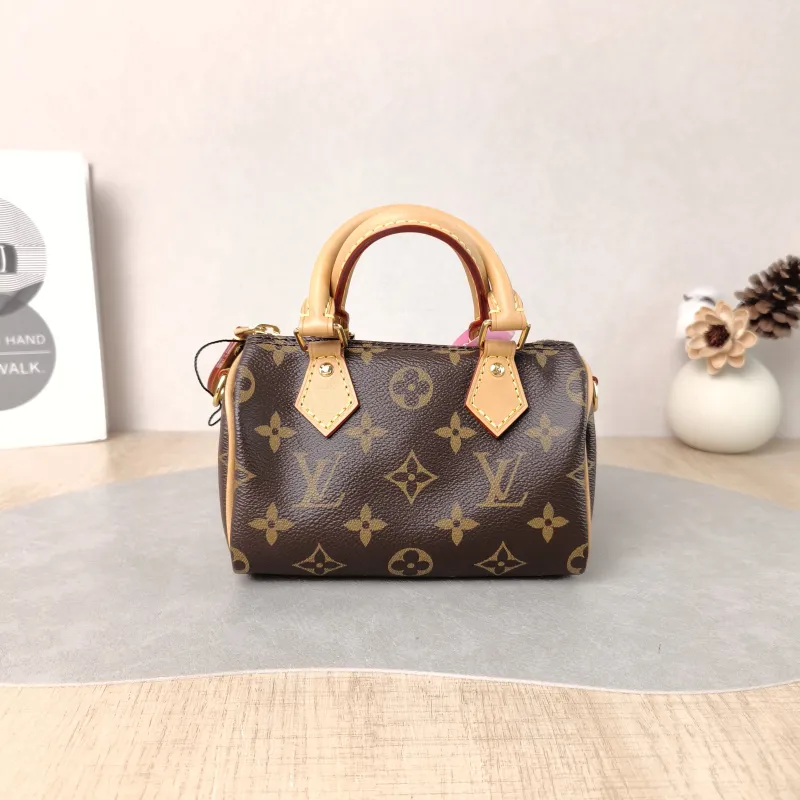 Louis Vuitton Crossbody Bag Speedy Nano Shoulder Strap PVC nano 16 × 7.5 × 10 cm