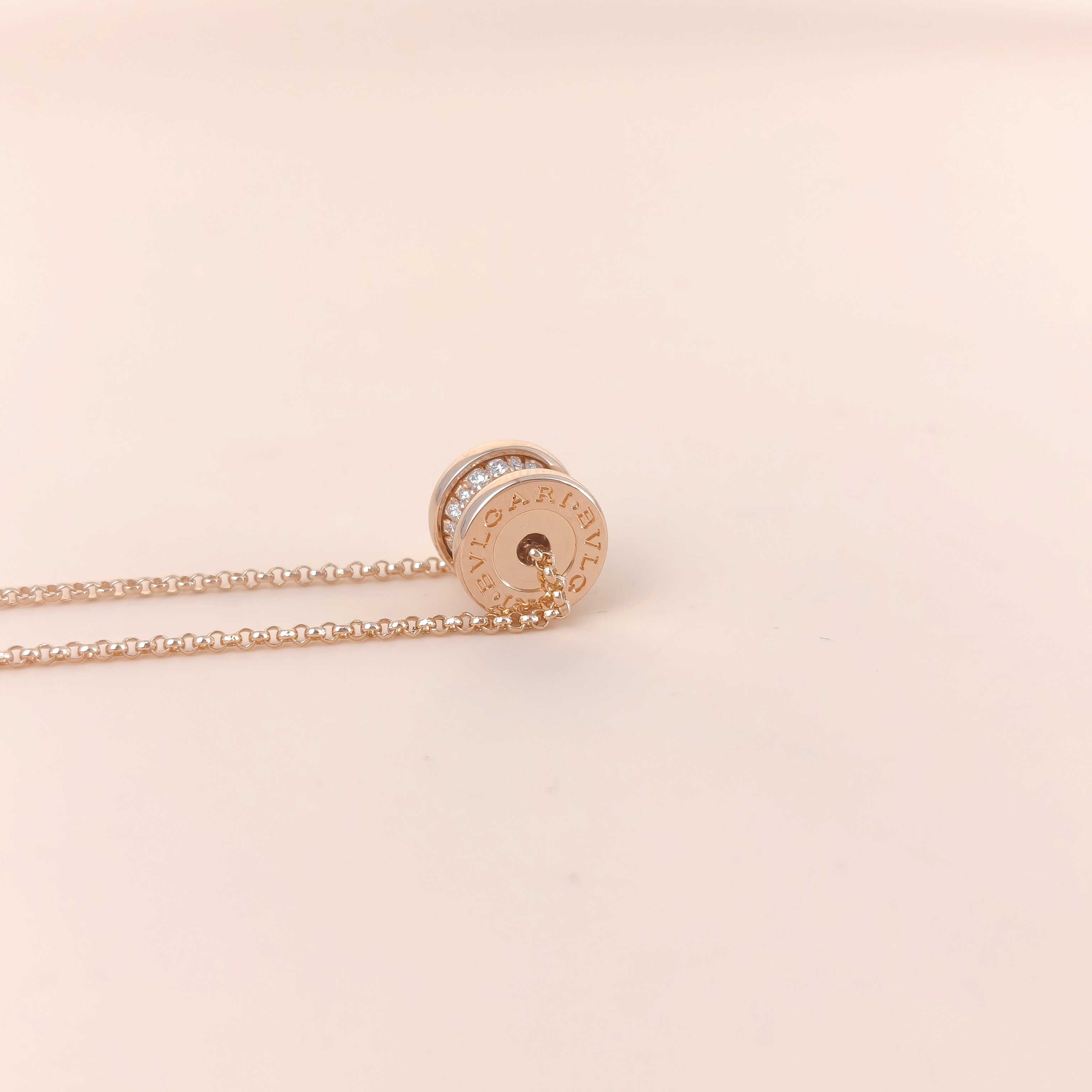 Bvlgari Necklace B.zero1 Pavé Diamond Rose Gold Diamond18KR ose Goldmini43cm — cover view 3 of 9