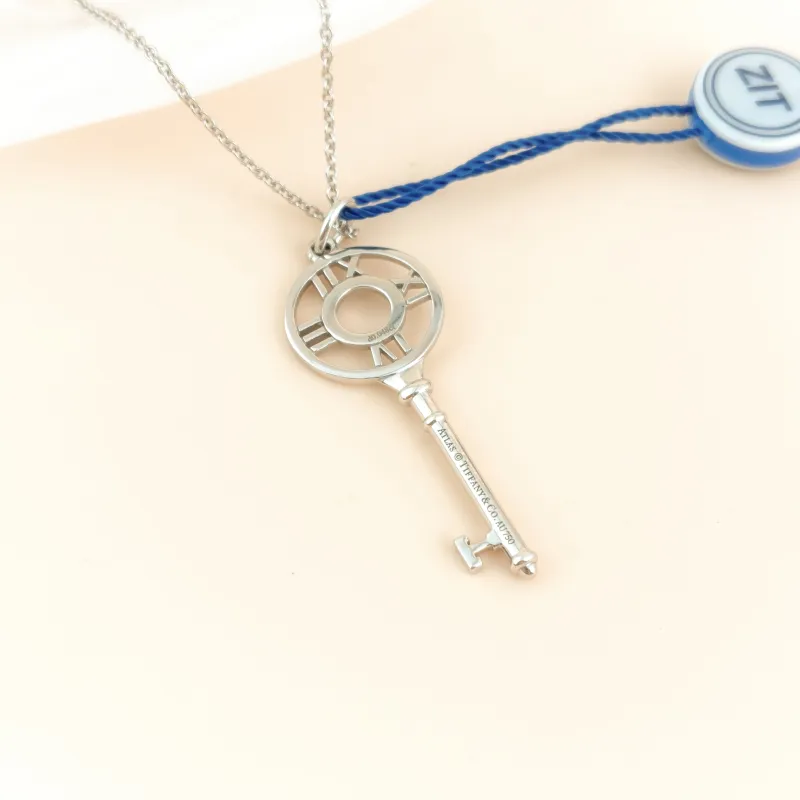 Tiffany&Co. Necklace Atlas White Gold Diamond18KW hite Gold One Size 45cm โ cover view 7 of 8