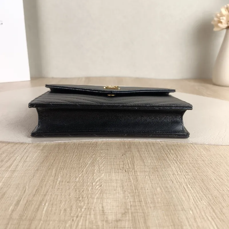 SAINT LAURENT Crossbody Bag CASSANDRE ENVELOPE Black Calfskin One Size 19 × 3.5 × 12.5 cm — cover view 2 of 5
