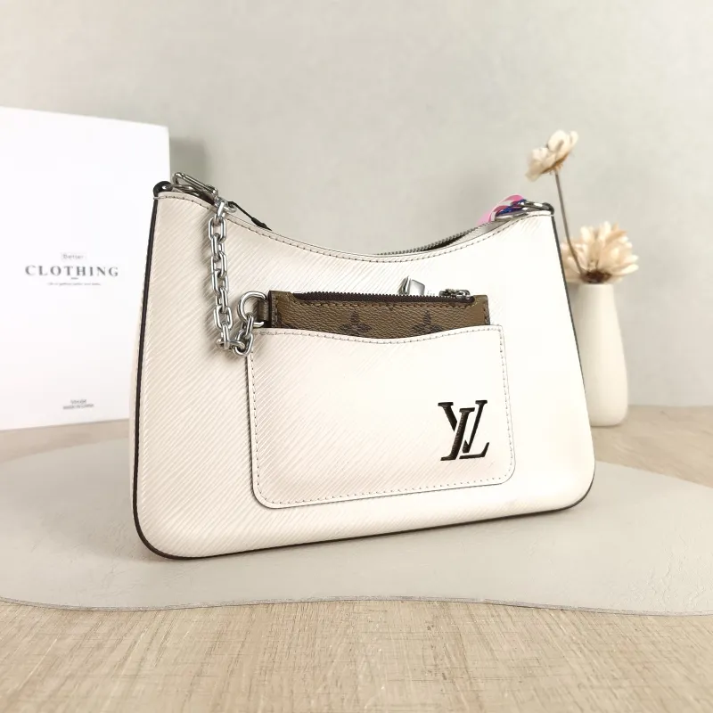 Louis Vuitton Crossbody Bag MARELLE White Epi Embossed Calfskin Small 25 × 8 × 15 cm — cover view 2 of 5