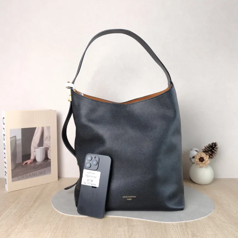 Louis Vuitton Shoulder Bag Low Key Hobo Shoulder Bag Black Calfskin Medium 31 × 18 × 35 cm — cover view 2 of 5