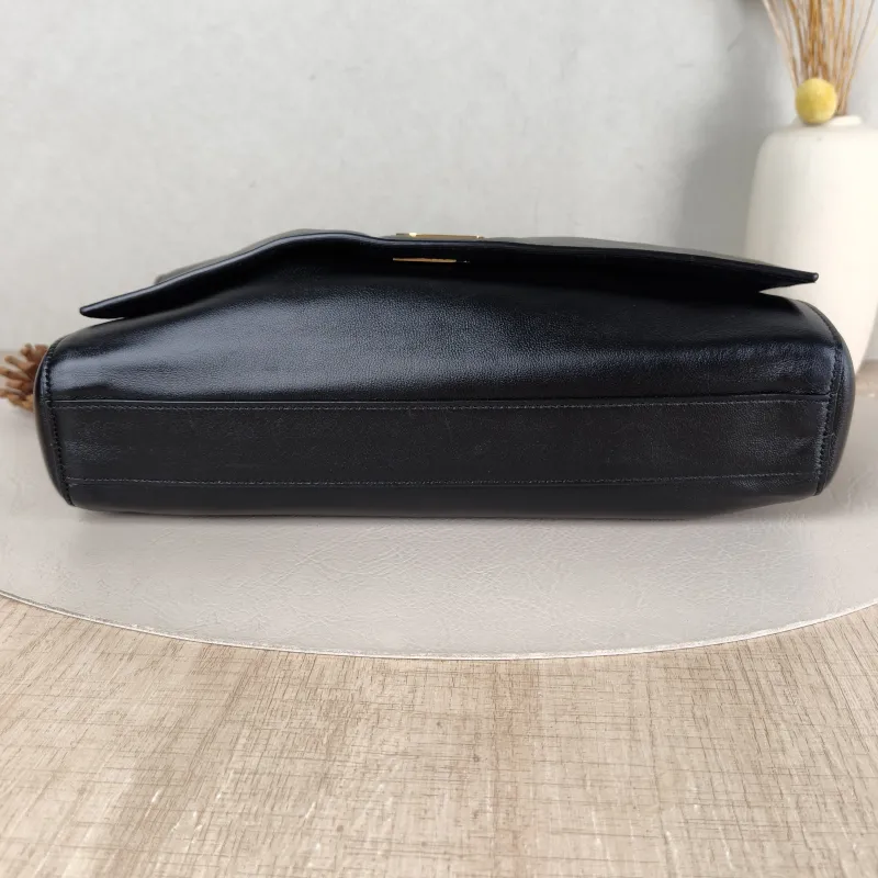 SAINT LAURENT Crossbody Bag Kate Chain Bag Black Calfskin Medium 28.5 × 6 × 20 cm — cover view 4 of 5