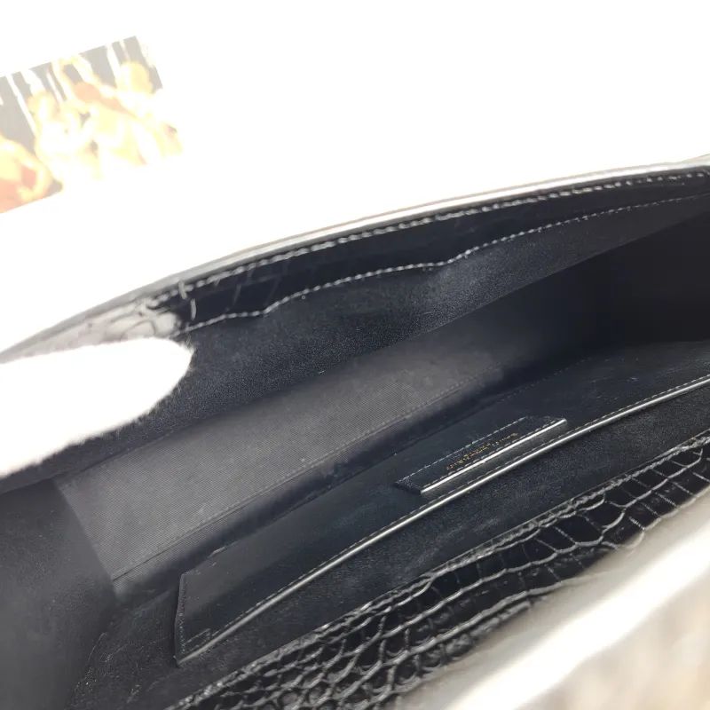 SAINT LAURENT Shoulder Bag MANHATTAN Black Embossed Calfskin Medium 29 × 7.5 × 20 cm — detail view 9 of 13