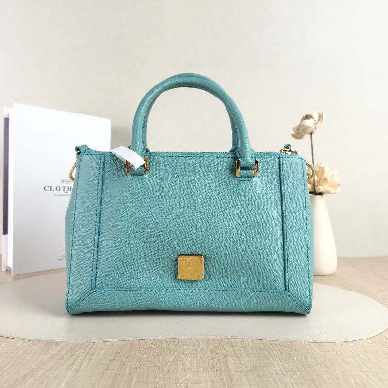 MCM Shoulder Bag Tote Bag Calfskin 25.5 × 11 × 17 cm