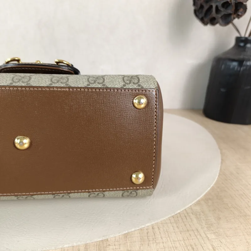 GUCCI Top Handle Bag Horsebit 1955Collection Top Handle Bag Monogram PVC Small 22 × 10.5 × 16 cm — detail view 5 of 12