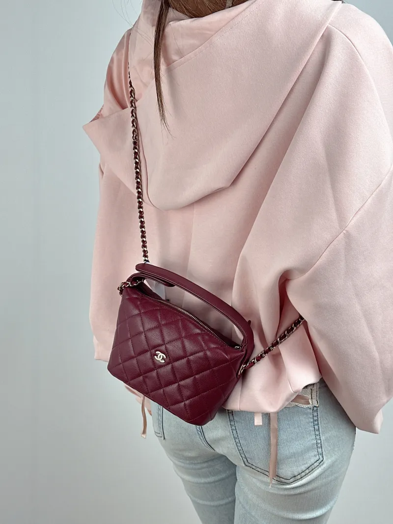 Chanel Crossbody Bag Crossbody Bag Red Grained Calfskin One Size 16 × 6 × 12 cm — on-model view 1 of 2