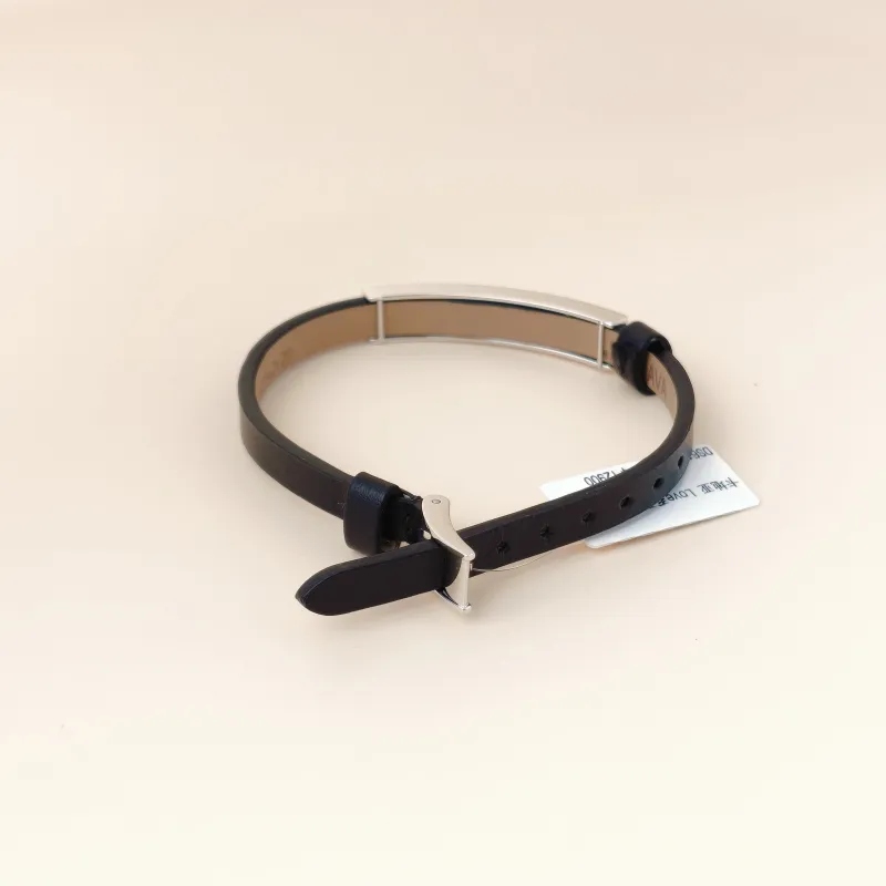 CARTIER Bangle Love Collection Bangle Black Calfskin Diamond18KW hite Gold One Size 21cm — cover view 2 of 12