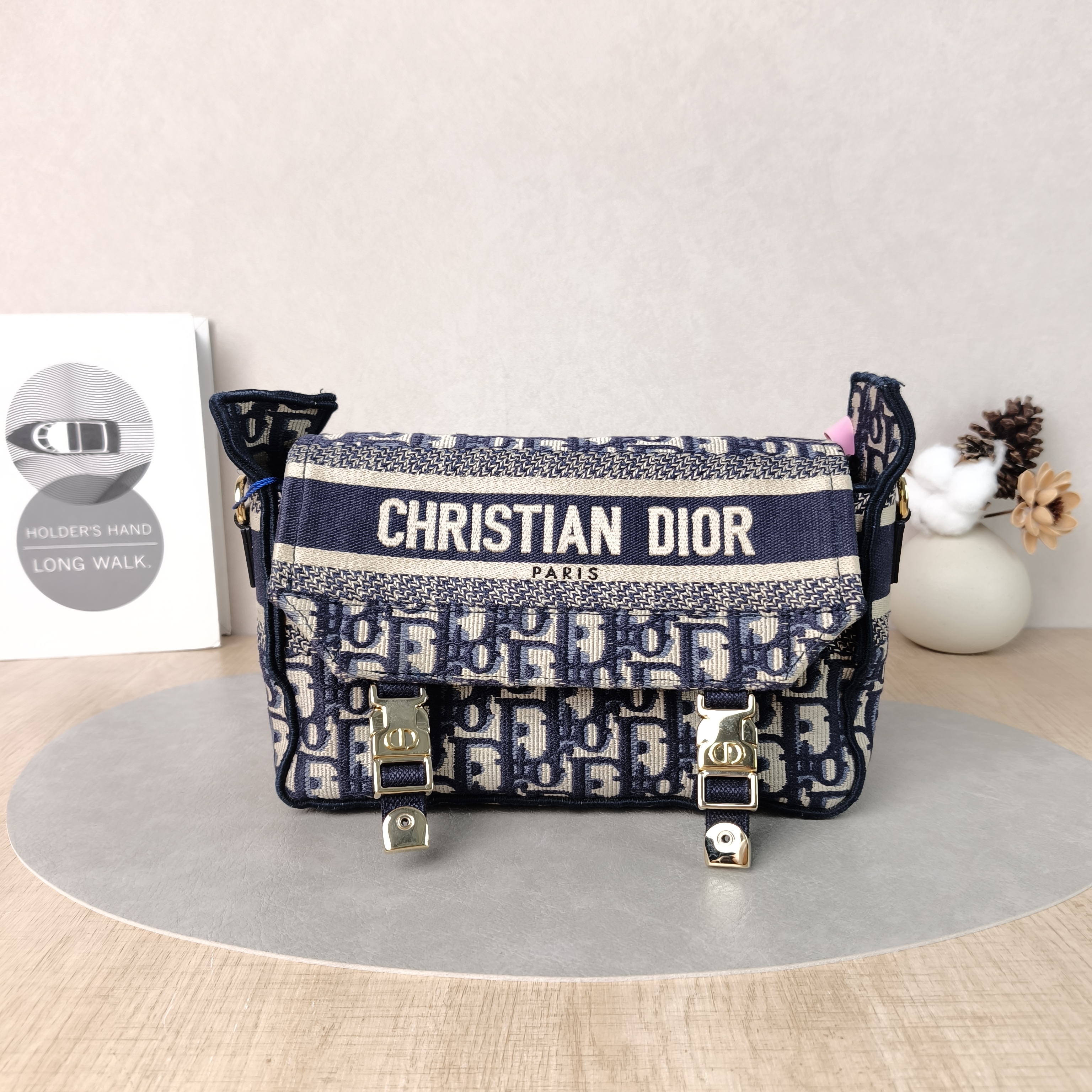 DIOR Crossbody Bag camp Messenger Bag Blue Canvas Small23 × 8 × 15 cm