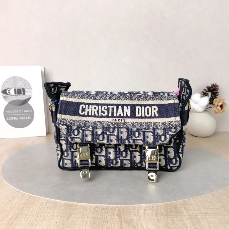 DIOR Crossbody Bag camp Messenger Bag Blue Canvas Small23 × 8 × 15 cm
