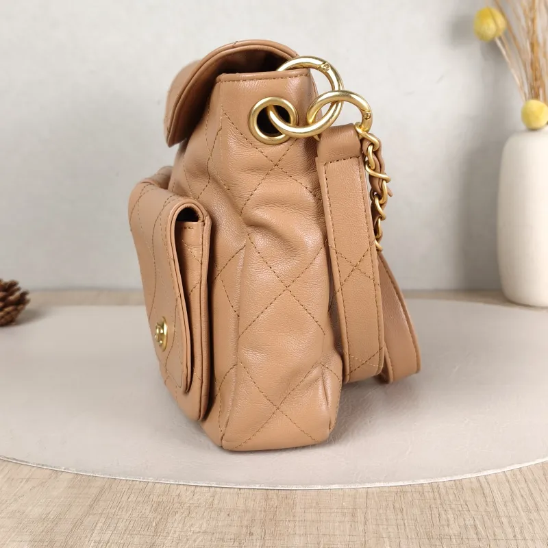 Chanel Shoulder Bag Supple Twins Hobo Calfskin Small 24.5 × 5 × 19 cm — detail view 12 of 17