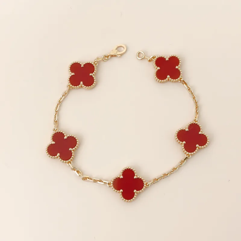 Van Cleef & Arpels Bracelet Alhambra Alhambra Collection Five-Motif Bracelet 18KY ellow Gold Vintage Small19cm